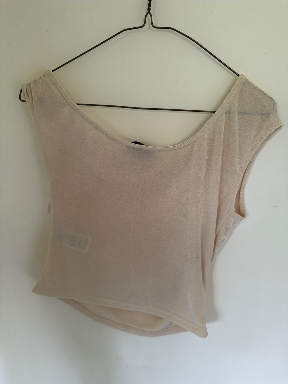 Pale Yellow Off Shoulder Women’s Short Sleeve Top Scoop Neck